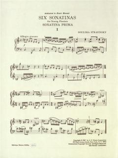 6 Sonatinen für junge Pianisten Band 1 von Soulima Strawinsky 