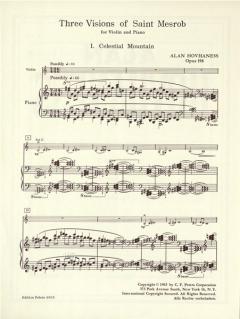 Three Visions Of Saint Mesrob Op. 198 von Alan Hovhaness für Violine und Klavier im Alle Noten Shop kaufen