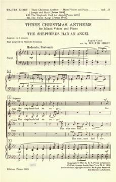 3 Christmas Anthems: The shepherds had an angel (Walter Ehret) 