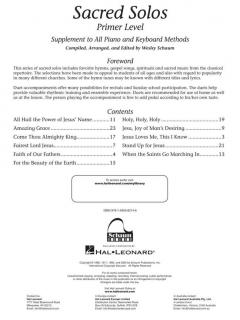 Sacred Solos, Primer 