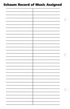 Piano Lesson Record Sheets 