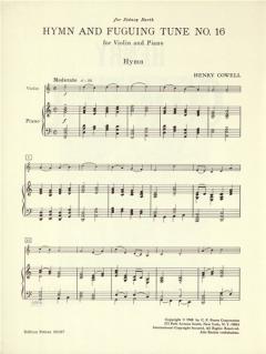 Hymne und Fuge Nr. 16 von Henry Cowell für Violine und Klavier im Alle Noten Shop kaufen