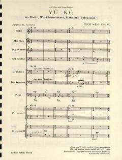 Yue Ko For Ch'In von Wen-Chung Chou 