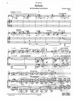 Ballade von Wolfram Wagner für Kontrabass und Klavier im Alle Noten Shop kaufen