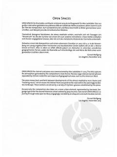 Open Spaces von Gernot Wolfgang für Klarinette und Klavier im Alle Noten Shop kaufen