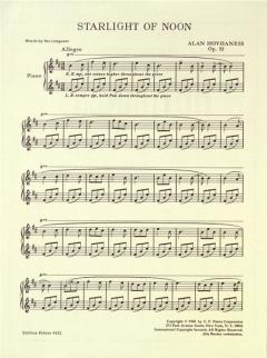Starlight Of Noon op. 32/1 von Alan Hovhaness 