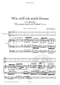 Wie will ich mich freuen von Johann Sebastian Bach für 2 Trompeten und Orgel im Alle Noten Shop kaufen
