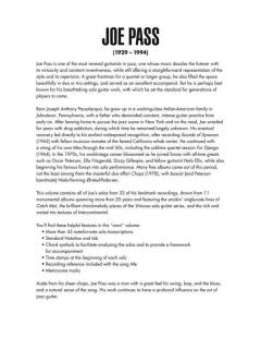 Joe Pass Omnibook - for C Instruments 