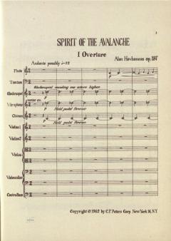 Spirit of the Avalanche op. 197 von Alan Hovhaness für 2 Bariton solo, Sopran solo, Baritonchor, Orchester (Oper in 1 Akt) im Alle Noten Shop kaufen