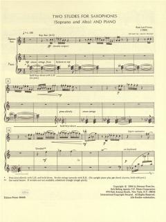Two Studies for Saxophones and Piano von Ross Lee Finney 