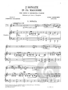 Due Sonate in Fa maggiore von Luigi Cherubini für Horn und Klavier