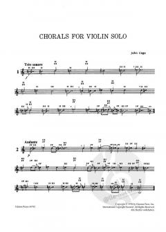 Chorals für Violine von John Cage für Violine solo im Alle Noten Shop kaufen