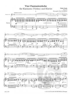 4 Fantasiestücke op. 43 von Niels Wilhelm Gade für Klarinette (Violine) und Klavier mit alternativer Violastimme im Alle Noten Shop kaufen