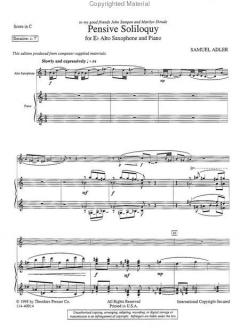 Pensive Soliloquy von Samuel Adler 