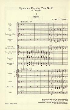 Hymn and Fuguing Tune Nr. 16 von Henry Cowell für Orchester im Alle Noten Shop kaufen