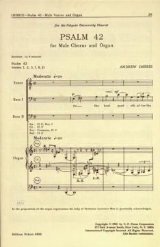 Psalm 42 für Männerchor und Orgel (Andrew Imbrie) 