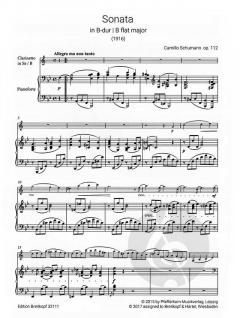 Sonate Nr. 1 B-dur op. 112 von Camillo Schumann für Klarinette und Klavier im Alle Noten Shop kaufen