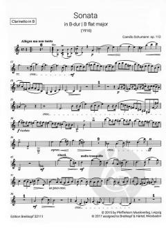 Sonate Nr. 1 B-dur op. 112 von Camillo Schumann für Klarinette und Klavier im Alle Noten Shop kaufen