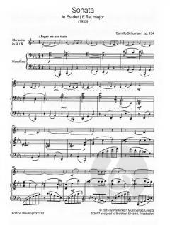 Sonate Nr. 2 Es-dur op. 134 von Camillo Schumann für Klarinette und Klavier im Alle Noten Shop kaufen