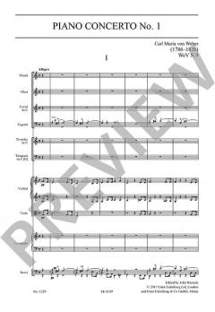 Konzert Nr. 1 C-Dur WeV N.9 von Carl Maria von Weber für Klavier und Orchester im Alle Noten Shop kaufen