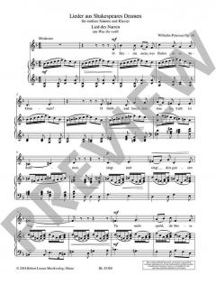 Lieder aus Shakespeares Dramen op. 46 von Wilhelm Petersen 