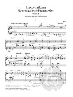 Improvisationen über ungarische Bauernlieder op. 20 von Béla Bartók 