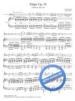 Elégie op. 24 und Sicilienne op. 78 von Gabriel Fauré für Cello und Klavier im Alle Noten Shop kaufen