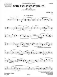Deux Esquisses Lyriques op 103 von Nicolas Bacri 