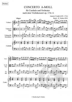 Concerto a-Moll von Antonio Vivaldi für Cembalo und Orchester nach dem Violinkonzert op. 3 Nr. 6 im Alle Noten Shop kaufen (Partitur)