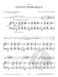 Chant Hébraique von Mario Castelnuovo-Tedesco für Violoncello und Klavier im Alle Noten Shop kaufen