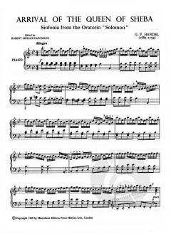 Ankunft der Königin von Saba B-Dur von Georg Friedrich Händel 