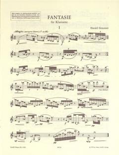 Fantasie für Klarinette solo von Harald Genzmer 