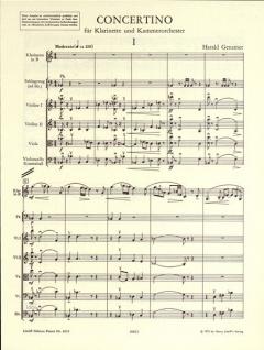 Concertino für Klarinette und Kammerorchester von Harald Genzmer 