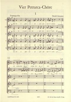 4 Petrarca-Chöre (Harald Genzmer) 