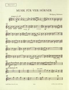 Musik für 4 Hörner von Wolfgang Hofmann für Hornquartett (Stimmensatz)