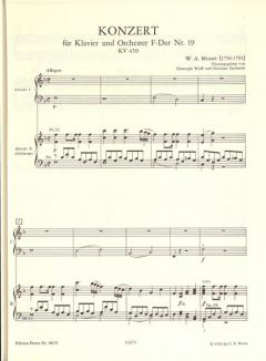 Konzert F-Dur KV 459 von Wolfgang Amadeus Mozart 