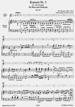 Konzert Es-Dur KV 447 von Wolfgang Amadeus Mozart für Horn und Orchester
