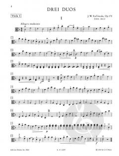 3 sehr leichte und konzertante Duos op. 178 von Johannes Wenzeslaus Kalliwoda für zwei Violen eingerichtet von Arnold Matz im Alle Noten Shop kaufen