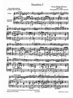 6 Sonatinen von Georg Philipp Telemann für Violine und Cembalo, Violoncello ad lib. im Alle Noten Shop kaufen