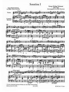 6 Sonatinen von Georg Philipp Telemann für Violine und Cembalo, Violoncello ad lib. im Alle Noten Shop kaufen
