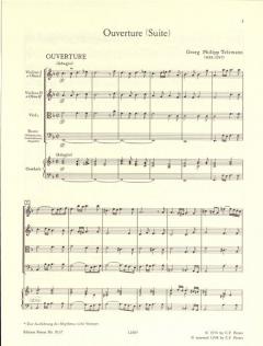 Ouvertüre (Suite) F-Dur von Georg Philipp Telemann für Streichorchester und Cembalo (2 Oboen und Fagott ad lib.) im Alle Noten Shop kaufen (Partitur)