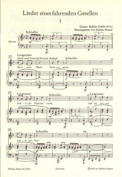Lieder eines fahrenden Gesellen von Gustav Mahler 