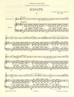 Sonate für Klarinette und Klavier op. 167 von Camille Saint-Saëns 
