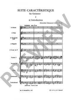 Suite Caractéristique op. 9 von Alexander Glasunow 