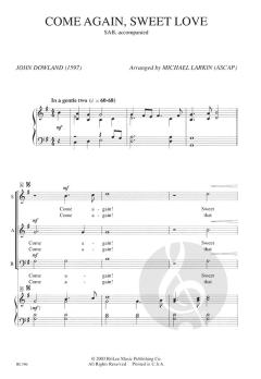 Come Again, Sweet Love von John Dowland 