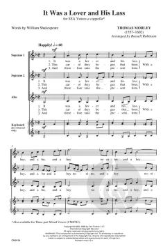 It Was A Lover and His Lass von Thomas Morley 