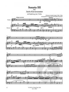 Sonate Nr. 3 von Christian Gottlob Neefe für Violine und Klavier A-Dur (aus: Sechs Klaviersonaten mit Begleitung einer Violine) im Alle Noten Shop kaufen