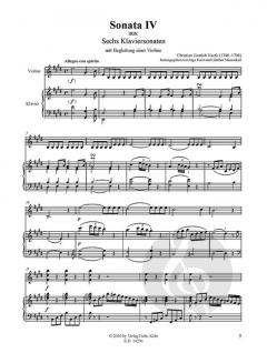 Sonate Nr. 4 von Christian Gottlob Neefe für Violine und Klavier E-Dur (aus: Sechs Klaviersonaten mit Begleitung einer Violine) im Alle Noten Shop kaufen