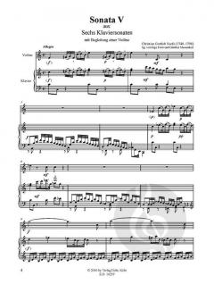 Sonate Nr. 5 von Christian Gottlob Neefe für Violine und Klavier C-Dur (aus: Sechs Klaviersonaten mit Begleitung einer Violine) im Alle Noten Shop kaufen