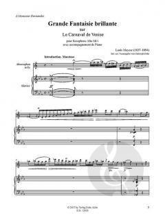Le Carnaval de Venise für Altsaxophon und Klavier von Louis Mayeur 